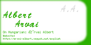 albert arvai business card